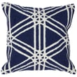 Liora Manne Front Porch Pillow Hex Navy 1741-33 featuring a hexagonal pattern in navy and white, perfect for outdoor or indoor decor.
