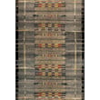 Liora Manne Marina Tribal Stripe Black rug with geometric patterns, featuring earthy tones, perfect for modern or bohemian interiors.