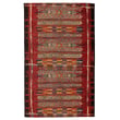 Liora Manne Marina Tribal Stripe Red rug with vibrant red, orange, and beige tribal patterns, perfect for adding warmth to any room.