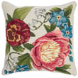 Liora Manne Marina Pillow Secret Garden Cream features a vibrant floral design with soft pastels, perfect for cozy indoor settings.