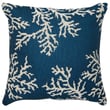 Liora Manne Marina Pillow Coral Edge Navy features a vibrant navy backdrop with coral-edge detailing, perfect for coastal-themed decor.