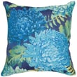Stylish Liora Manne Marina Pillow Mums Blue featuring floral design in shades of blue and white, perfect for indoor and outdoor decor.