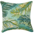 Liora Manne Marina Pillow Palm Border Aqua features a vibrant aqua and green palm design, perfect for enhancing outdoor decor.