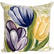 Product Image of Floral / Botanical Liora Manne &middot; Visions IV Pillow &middot; Tulips &middot; Cool (3208-06) Pillow