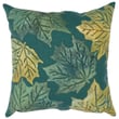 Liora Manne Visions IV Pillow Leaf Toss in Forest Green, showcasing a vibrant leaf pattern, ideal for enhancing cozy, nature-inspired spaces.
