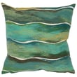 Liora Manne Visions IV Pillow Swell Seaglass 5056-16 showcases ocean-inspired hues in a textured design, perfect for a coastal decor setting.
