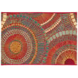 Liora Manne Esencia Circles Saffron rug; vibrant circular patterns in warm saffron tones, ideal for modern and eclectic interiors.