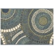 Liora Manne Esencia Circles Azure rug featuring a vibrant circular pattern in blue hues on a woven textile enhances modern interior decor.