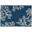 Liora Manne Esencia Coral Edge Navy rug showcasing a vibrant blue with coral accents, ideal for modern interiors, enhances living spaces.