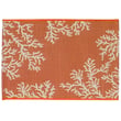 Liora Manne Esencia Coral Edge Sunset rug in warm sunset hues adorns a modern living space with its intricate design and soft texture.