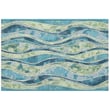 Liora Manne Esencia Wave Ocean rug 9662-04 in blue and white hues. Perfect for modern spaces, showcasing a wavy ocean-inspired design.