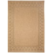 Liora Manne Sahara Block Print Border Green rug with geometric patterns in earthy tones, perfect for adding texture to living spaces.