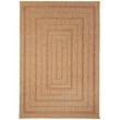 Liora Manne Sahara Multi Border Terracotta rug featuring vibrant Earth tones in an outdoor patio setting showcasing its intricate border design.