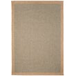 Liora Manne Sahara Texture Border Aruba rug in blue and beige tones displayed in a modern living room setting; plush construction and stylish design.