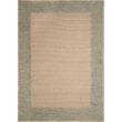 Liora Manne Roma Border Cool rug with a geometric pattern in shades of blue and green, featuring a soft texture suitable for modern decor.