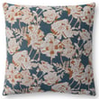Chris Loves Julia x Loloi Matilda Pillow PCJ-0031 with blue and orange pattern, perfect for modern home decor, showcased on a neutral background.