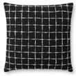 Magnolia Home by Joanna Gaines x Loloi Mary Pillow PMH-0040 in black and ivory with cotton material, showcasing modern design.