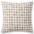 Magnolia Home by Joanna Gaines x Loloi Mary Pillow in ivory and black, crafted from cotton with a stylish pattern, enhancing home decor.