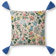 Rifle Paper Co. x Loloi Mayfair Pillow PRP-0044 in cream, floral design on cotton, adds elegance to any room with its soft hues and intricate details.