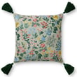 Rifle Paper Co. x Loloi Mayfair Pillow in Mint, showcasing floral patterns on cotton fabric, ideal for modern home decor.