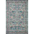 Rifle Paper Co. x Loloi Courtyard rug in Eve Blue, featuring a floral pattern on soft, durable CloudPile™, perfect for elegant interiors.