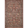 Rifle Paper Co. x Loloi Courtyard COU-03 Eve Crimson rug with vibrant pink, red, and beige floral pattern showcasing CloudPile texture.