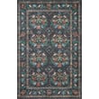Rifle Paper Co. x Loloi Courtyard COU-04 Seville Charcoal rug featuring elegant floral patterns in charcoal and neutral tones.