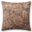 Loloi Rugs PLL-0104 Pillow in warm brown and beige tones, crafted from cotton, showcasing intricate patterns.