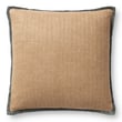 Amber Lewis x Loloi Aveline Pillow in Natural and Blue hues, showcasing a textured woven design, perfect for cozy home decor.