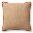Amber Lewis x Loloi Aveline Pillow PAL-0034 in Natural, Rust hues, showcasing its textured design against a neutral background.