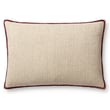 Amber Lewis x Loloi Aveline Pillow PAL-0035 in ivory and wine hues, showcasing elegant patterns perfect for cozy living spaces.