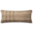 Angela Rose x Loloi Calista Pillow PAR-0018 in Tan and Slate, showcasing a modern design, in a cozy, contemporary home setting.