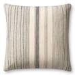 Ivory and grey Angela Rose x Loloi Celina Pillow on a neutral background, showcasing its cozy cotton texture and elegant design.
