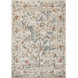 Rifle Paper Co. x Loloi Laurel Peacock Garden rug in cream with floral patterns, showcasing a soft and inviting texture, ideal for living spaces.