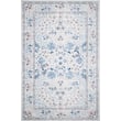 Elegant Rifle Paper Co. x Loloi Palais PAL-02 Snow, Sky rug with intricate patterns, featuring soft blue and white shades, on a neutral background.