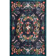 Rifle Paper Co. x Loloi Palais PAL-03 Black rug showcasing an elegant floral design in shades of black and multicolor against a soft background.