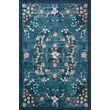 Vintage-inspired Rifle Paper Co. x Loloi Palais PAL-03 Teal rug with intricate floral patterns, teal and accent colors, for elegant home decor.