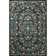 Elegant Rifle Paper Co. x Loloi Palais PAL-05 Black rug with intricate floral patterns in vibrant colors, perfect for modern home decor.