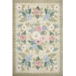 Rifle Paper Co. x Loloi Rosa Antique Rose Cream rug RSA-02 with floral design in soft pinks and greens, ideal for cozy living spaces.