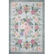 A Rifle Paper Co. x Loloi Rosa Antique Rose RSA-02 Sky rug showcasing soft floral patterns in pastel shades, perfect for elegant interiors.