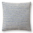 Loloi Rugs PLL-0119 Pillow in blue and ivory featuring a stylish geometric pattern, ideal for modern home decor and cozy settings.