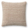 Loloi Rugs PLL-0119 Pillow in orange and ivory, featuring a textured design, perfect for enhancing modern or bohemian interiors.