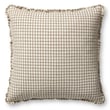 Chris Loves Julia x Loloi Dinah Pillow in Ivory and Earth hues, showcasing textured details against a neutral background setting.