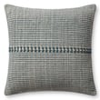 Chris Loves Julia x Loloi Harvey Pillow PCJ-0018 in Blue and Natural, showcasing a cozy modern design with elegant textures and patterns.
