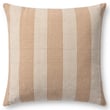 Chris Loves Julia x Loloi Auggie Pillow in orange and white. Cotton cushion with textured design, perfect for cozy living spaces.