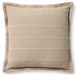 Chris Loves Julia x Loloi Howie Pillow in Natural color, showcases textured cotton fabric .
