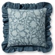 Chris Loves Julia x Loloi Kathleen Pillow PCJ-0026 in blue, featuring a cotton cover with intricate design, perfect for modern home decor.