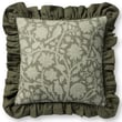 Chris Loves Julia x Loloi Kathleen Pillow PCJ-0026 in green with a patterned cotton cover, perfect for cozy interior decor.