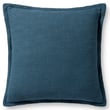Chris Loves Julia x Loloi Morris Pillow PCJ-0022 in Blue, featuring a cotton construction with stylish patterns in a cozy home setting.