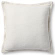 Chris Loves Julia x Loloi Morris Pillow in White featuring cotton material, displaying an elegant design perfect for living room decor.